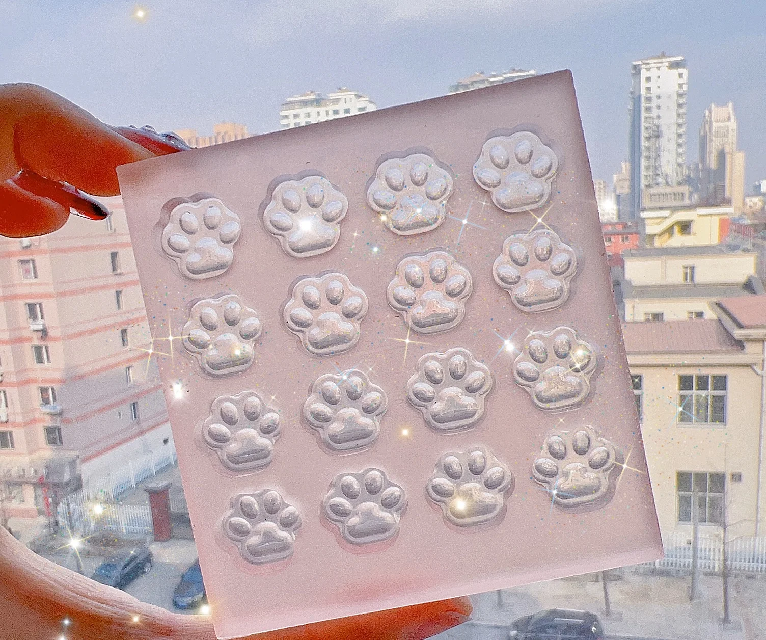 Wsy-363 Cat Paw Relief Wax Mold Mirror Wax Mold Stampo In Silicone Per Stampo Per Replica Fatto A Mano In Cera