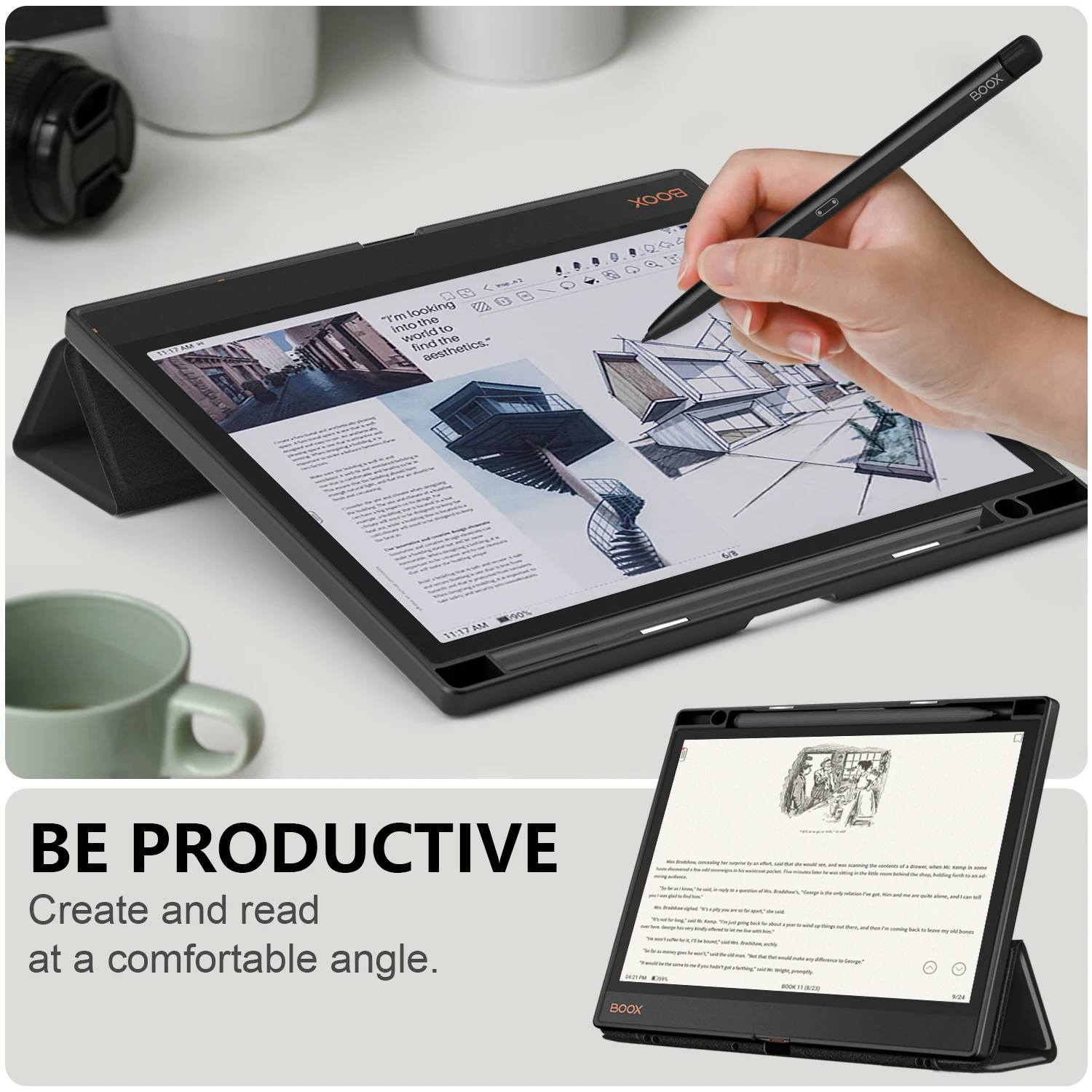 Case for Onyx Boox Note Air 3 C/ Air3 B\W  10.3 inch Tablet Cover with Pen Holder and Stand Function