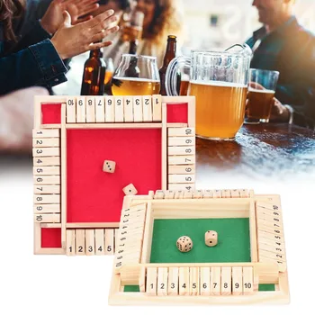 Wooden Number Board Dices Game Set Toy for 4 People KTV Pub Bar Party Supplies Prop 6