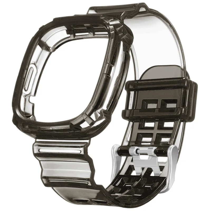 Transparent TPU Silicone Replacement Band and Case for Smartwatch Wristband Bracelet