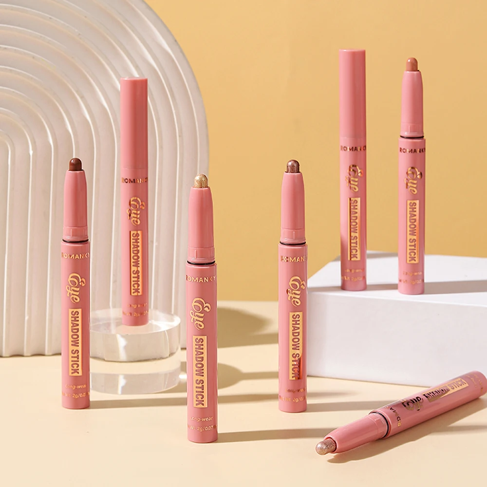 6Pcs Set Matte Effect Eyeshadow Stick   Natural and long-lasting Multi-purpose Shiny Metallic Matte Shimmer Highlighting Eyeline 4