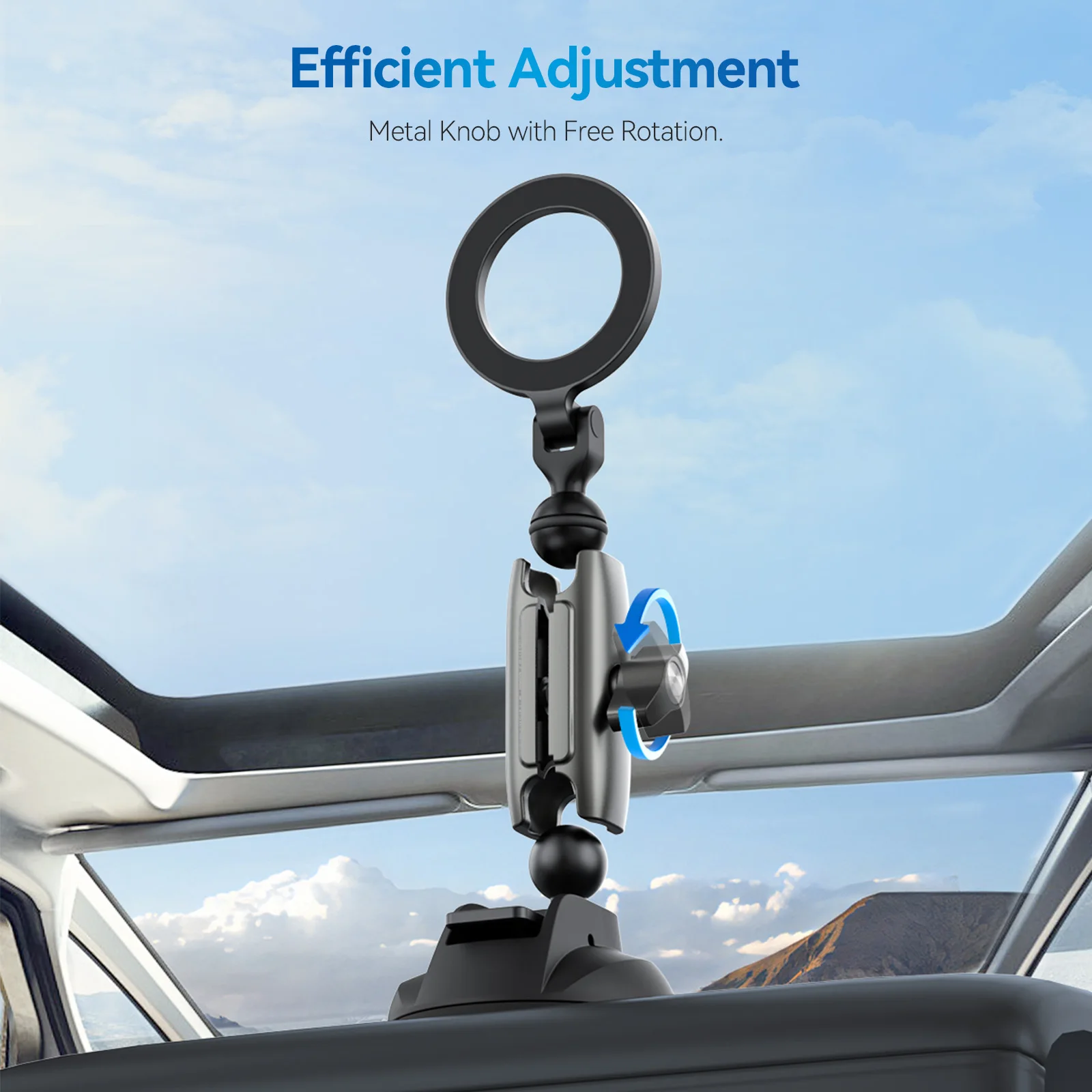 Magnetic Car Phone Holder Suction Cup 360&deg; Adjustable Car Mount Stand For Mobile Phone Iphone HUAWEI SAMSUNG XIAOMI