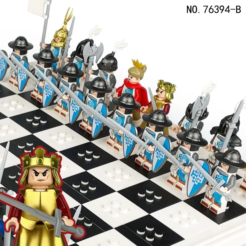 네 명의 기사 인형 로마 세기 크로스보더 도매 76394 샹장 소형 입자 조립 블록 장난감 무기
