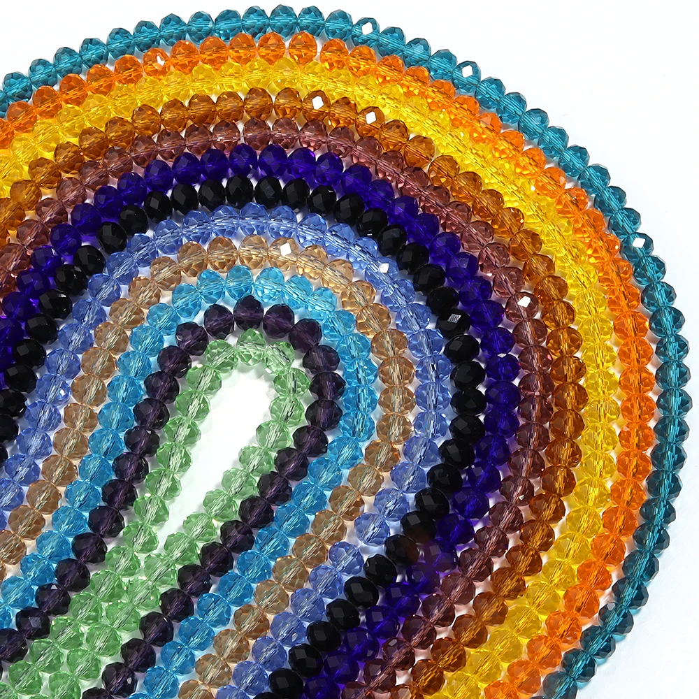 1줄 크리스탈 유리 각진 구슬 3 4 6 8 10mm 다양한 크기 스페이서 구슬 DIY 비즈 액세서리용 보석 제작 재료