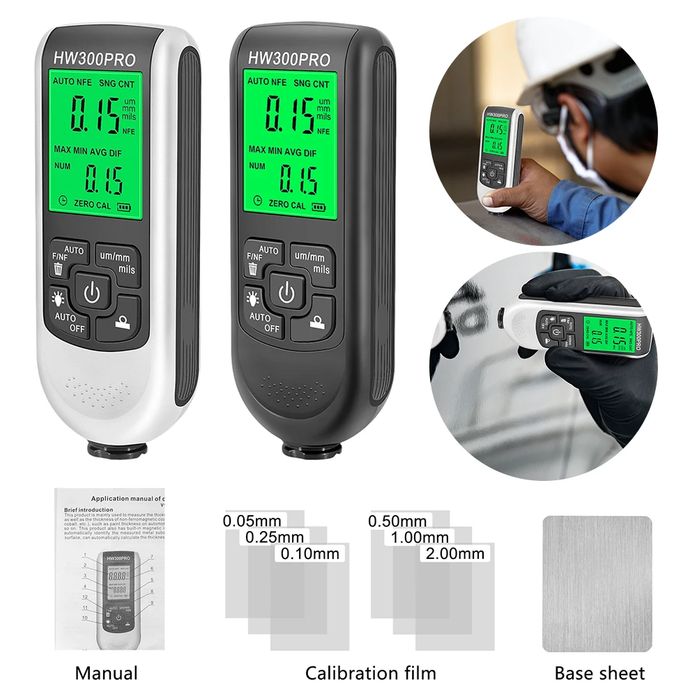 0-2000μm Coating Thickness Gauge Digital Auto Car Paint Meter for Fe ...