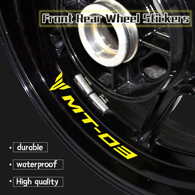 For YAMAHA MT-03 mt-03 MT03 Motorcycle Inner Ring Wheel Stickers Reflective Rim Stripe Tape Motorbike Sticker Decals Waterproof