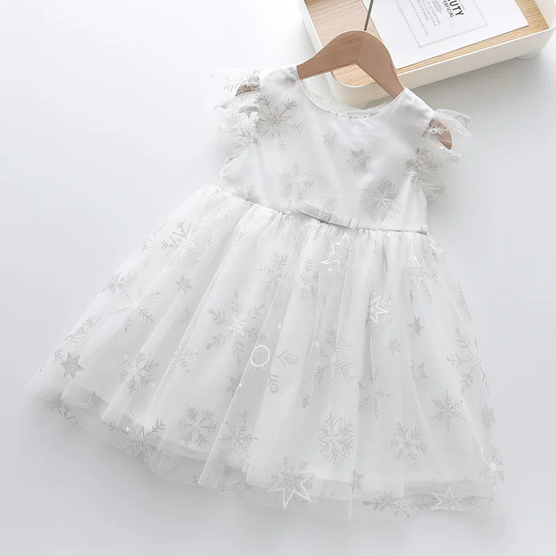 LOVE DD&MM Girl Princess Dresses Fashion Kids Clothes Star Sequins Lace Snowflake Mesh Round Neck Dress Baby Costume 3-8 Years girls dress,princess costume