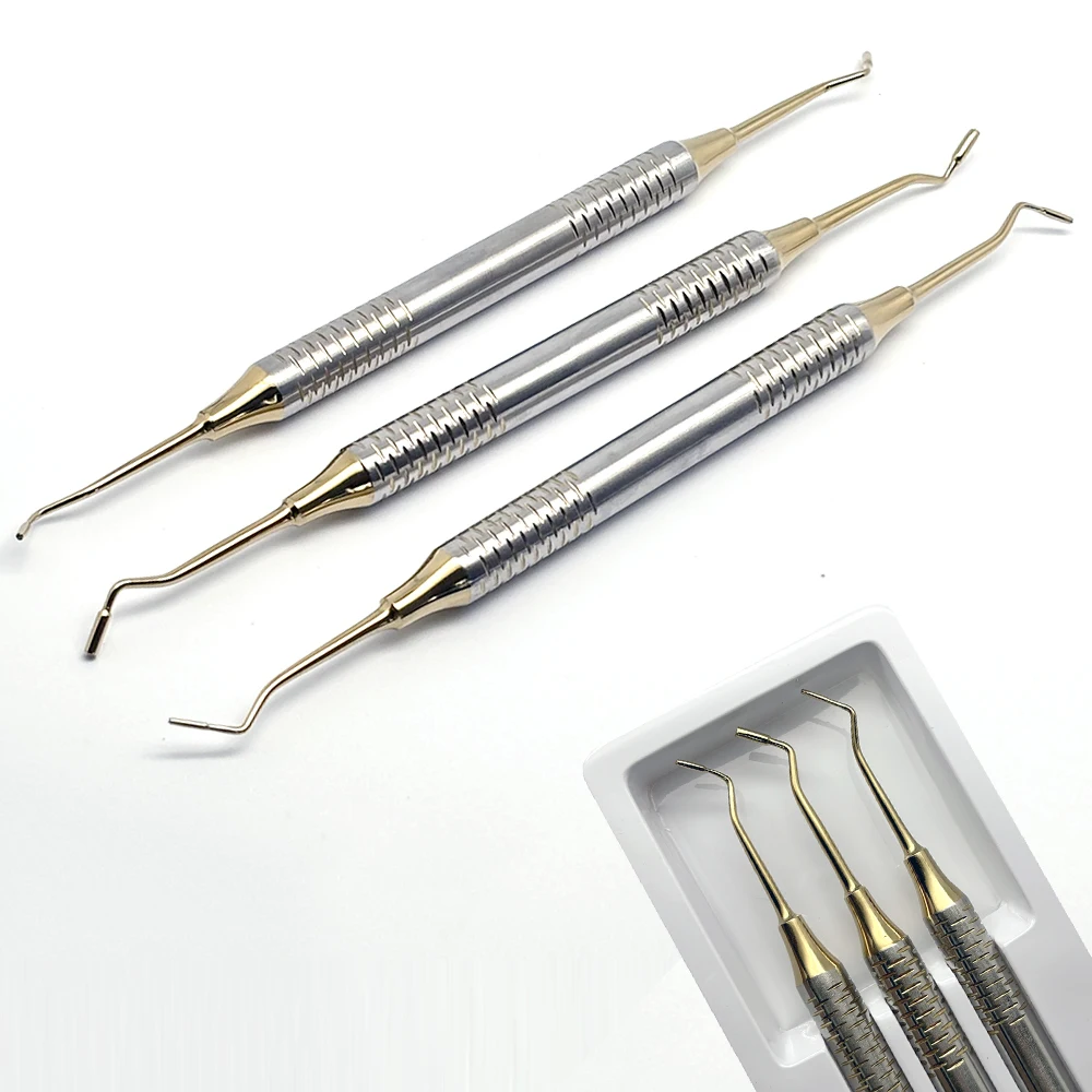 

3Pcs/set Dental Composite Spatula Plated Head Filler Amalgam Filling Plugger Dentist Titanium Steel Tools