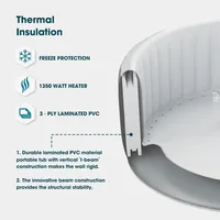61'' X 61'' Inflatable Square Hot Tub 2 To 4 Person Blow Up Hottub Spa with 120 Jets, Portable Outdoor Air Jet Spa, Bathtubs 2