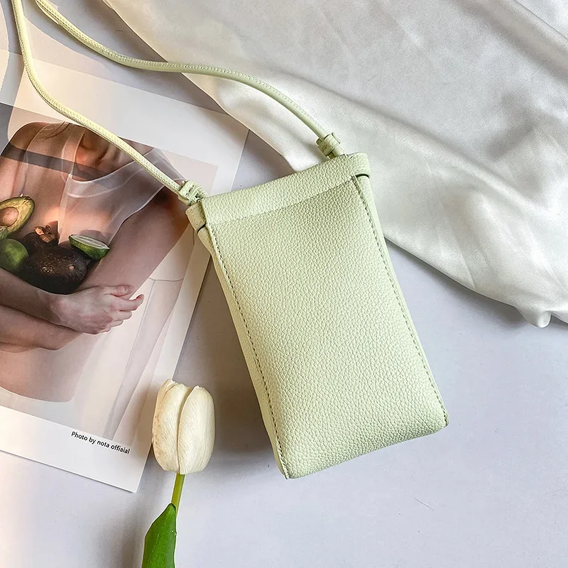 Fashion Simple Small Satchel Korean Vertical Mobile Phone Bag Mini Shoulder Bag Messenger Bag For Women 12