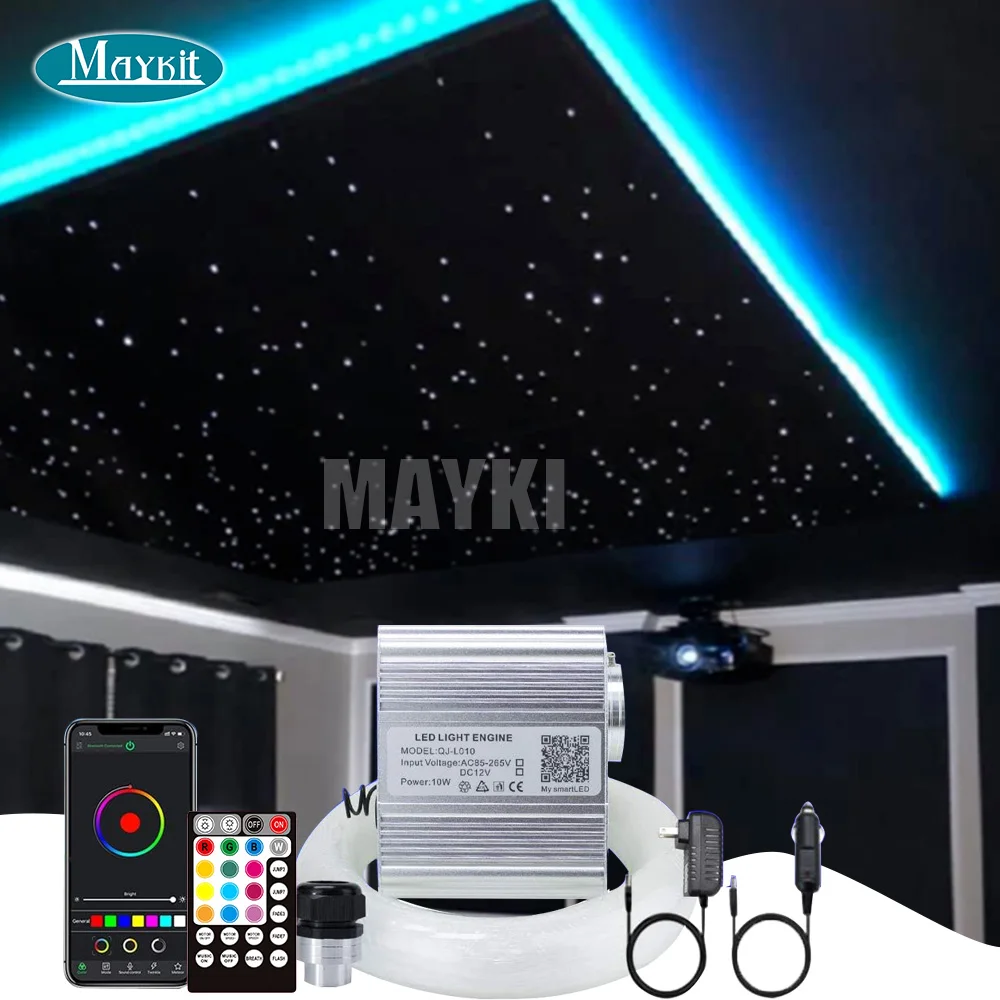 App 10w Rgbw Twinkle 550pcs 4m End Glow Pmma Led Fiber Optic Cable For Car Interior Star Headliner For Rolls Royce Roo