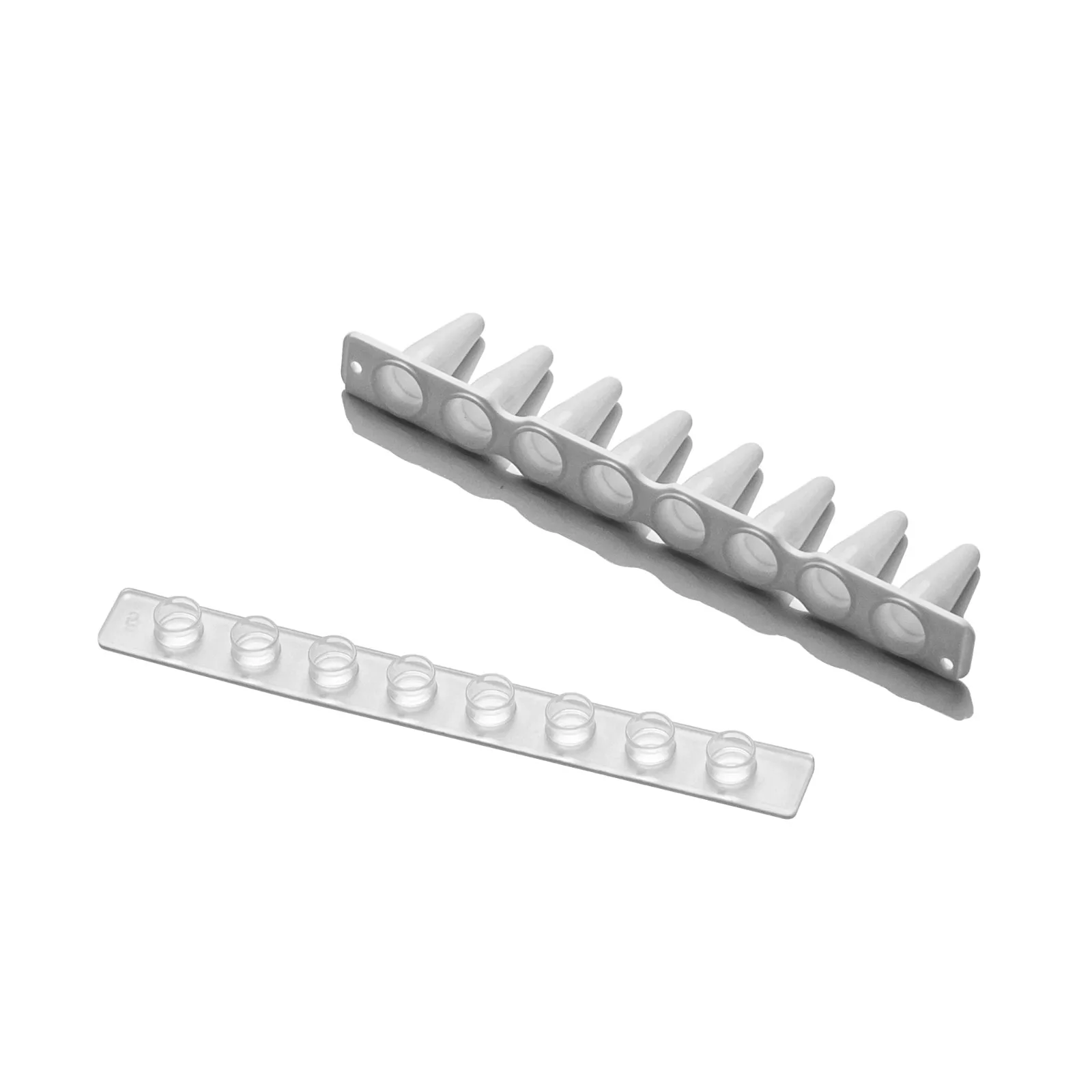 PCR Tubes 0.1ml PCR 8-Centrifuge Tube Strips With Cover Porcelain White Micro Plastic Tube Straight row