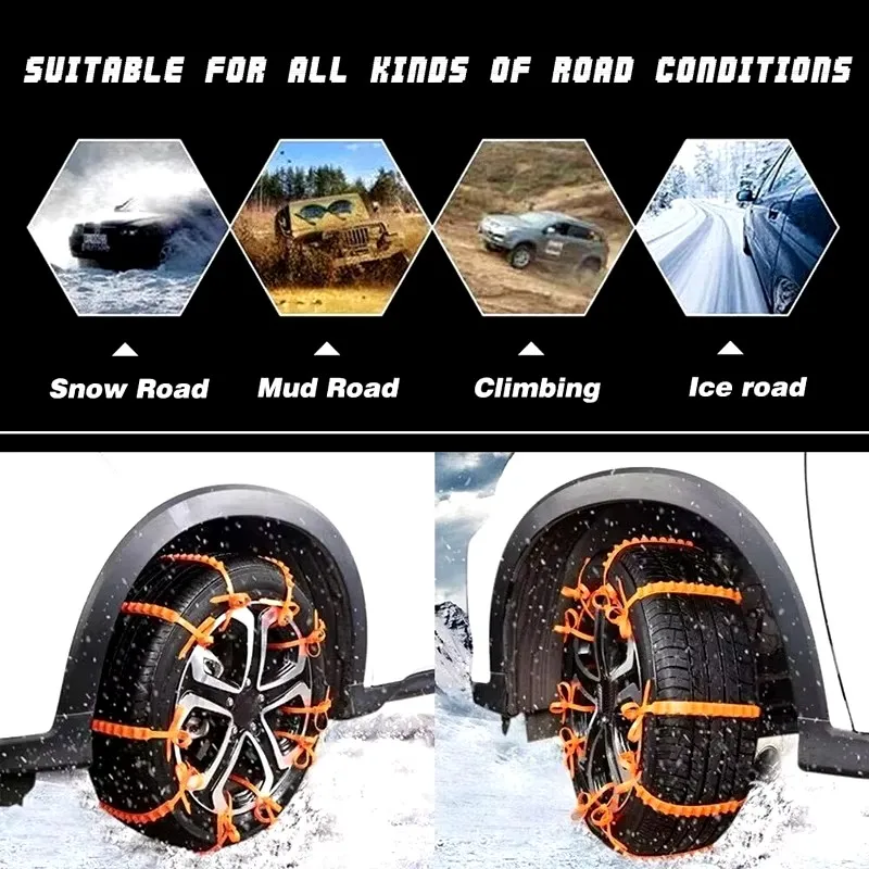 10Pcs/20pcs Anti Skid Snow Chains Car Winter Tire Wheels Chains Winter Outdoor Snow Tire Emergency Anti-Skid