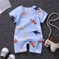 Newborn Bodysuit Baby Cotton Short Sleeve Rompers Clothes Summer Infant Girls Boys Overalls Kids Stripe One-Pieces 0-2 Years 6