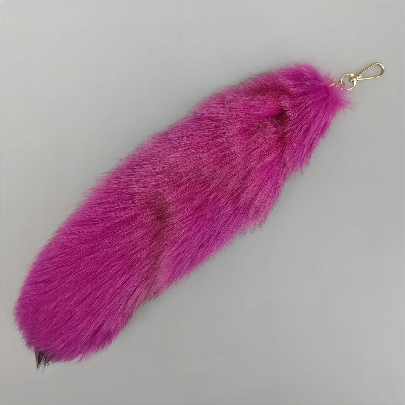 Luxurious Natural Fox Fur Tail Keychain - Chic Y2K Fashion Accessory, 40 cm