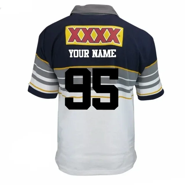 thumbnail image 1 of Camiseta de rugby retro de los North Queensland Cowboys de 1995, para hombre, talla: S-5XL (nombre y número impresos), calidad superior, 1 of 5