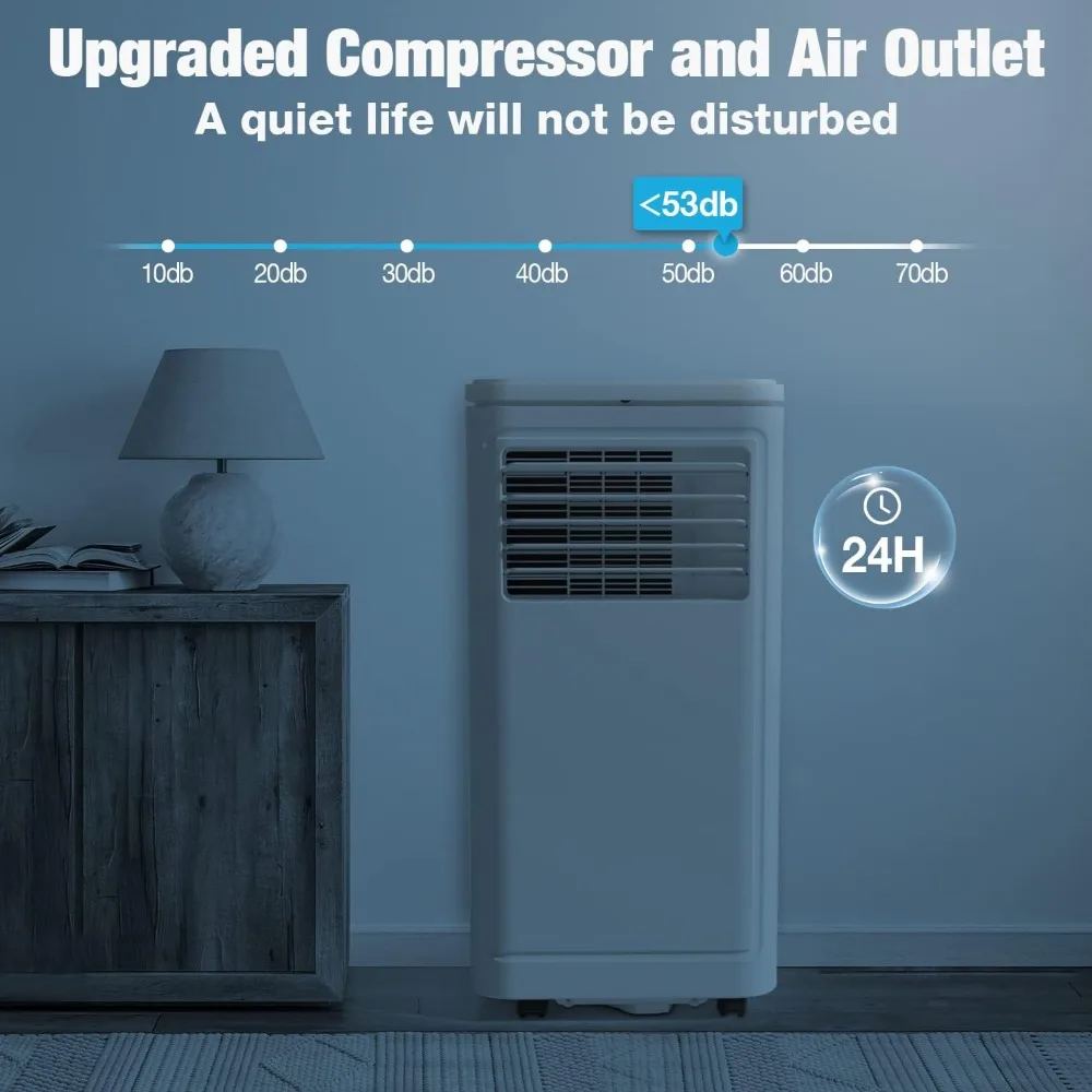 TU Portable Air Conditioner，3 modes Portable AC, Fan, and Dehumidifier with Remote Control, 24H Timer, 2 Speeds fo
