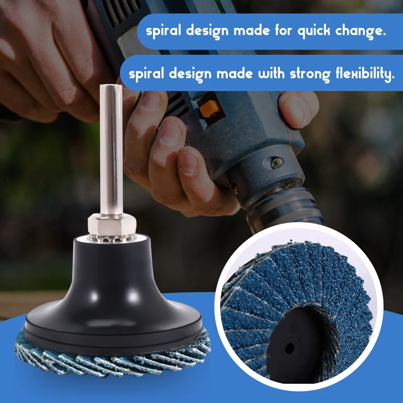 AD23-50Mm 2 Inch Flap Disc Sanding Disk For Rolor Roll Lock Abrasive Tools Fits Polishing Metal Iron Rust Removal Grinding Wheel