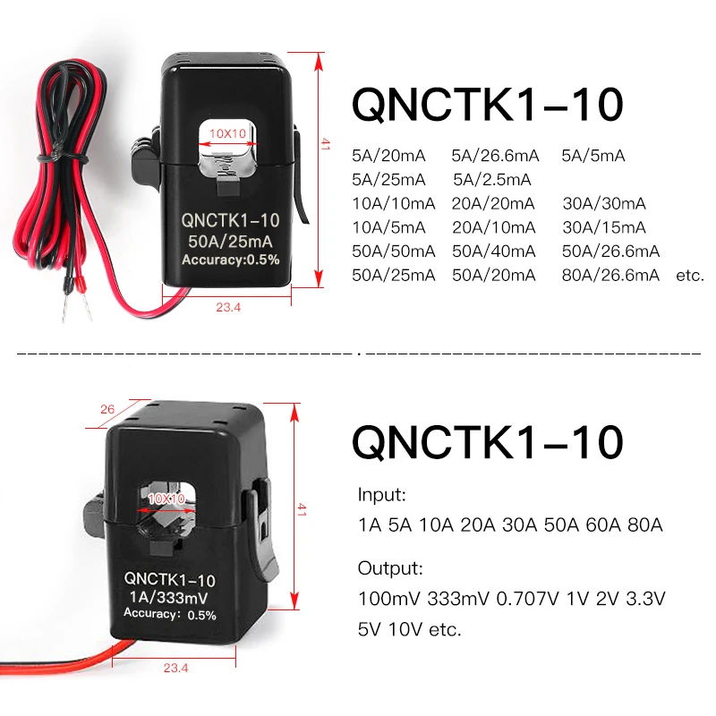 PEACEFAIR PZCT-02 Split Core Current Transformer Coil Sensor For 100A Amp Energy Meter - View #2