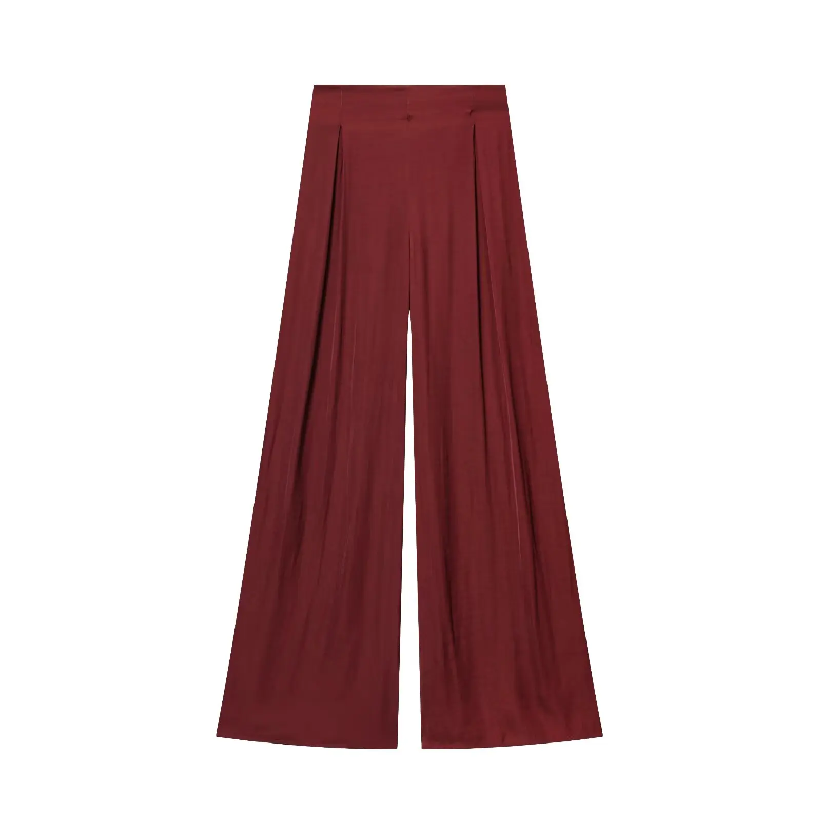 HH Women Elegant Pants Suit Dew Shoulder Golden Button Sleeveless Solid Short Top+Pleated High-Waisted Wide Leg Long Pant