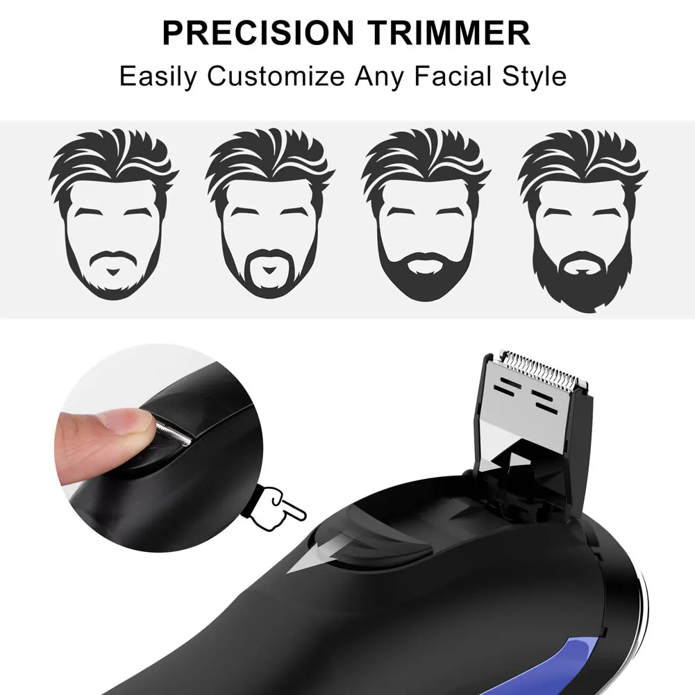 하테커 휴대용 전기 면도기, 액정 디스플레이, USB 방수, 이발소와 유사한 면도 품질, 남성용