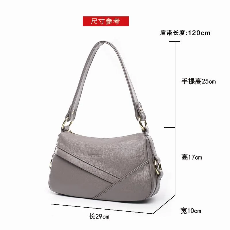 monifen Retro Women's Bag Genuine Leather Women's Bag Cowhide Soft Leather Shoulder Crossbody Authentic Brand
