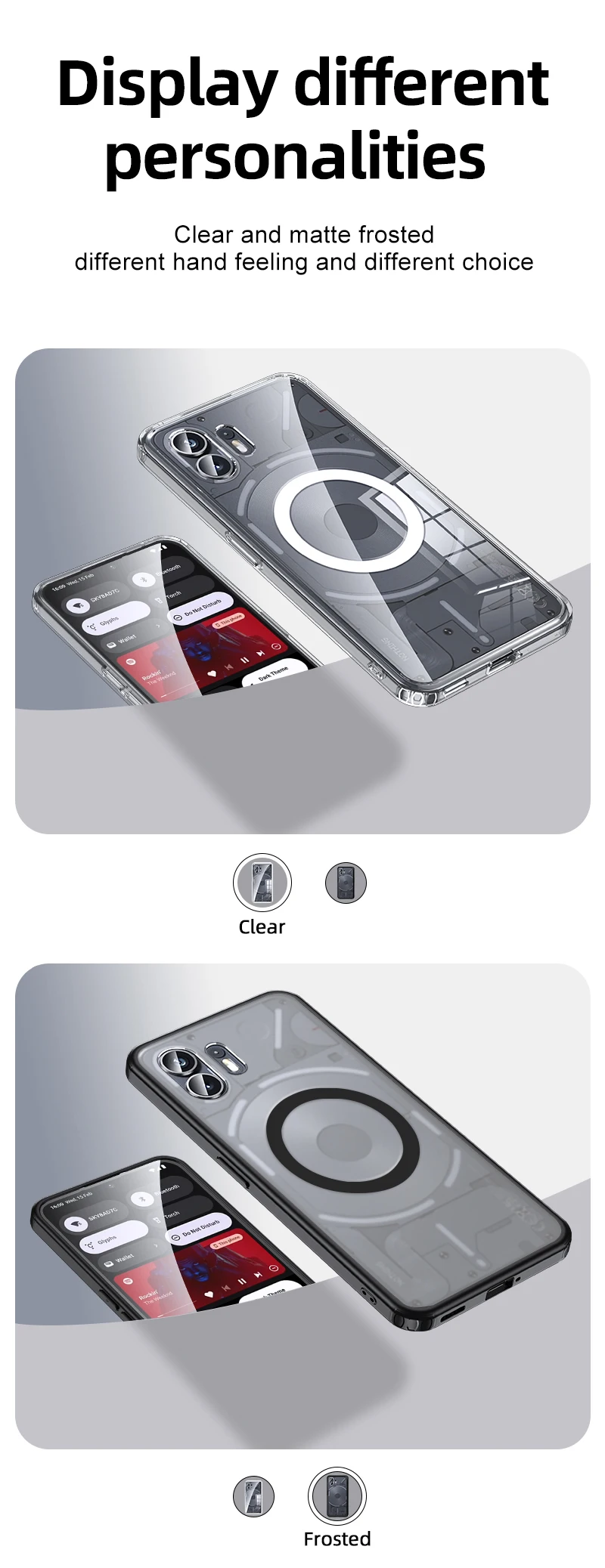 For Nothing Phone 2 1 Case Airbags Shockproof Magnetic Wireless Charging Case Shell For Nothing Phone2 Phone1 Protection Cover