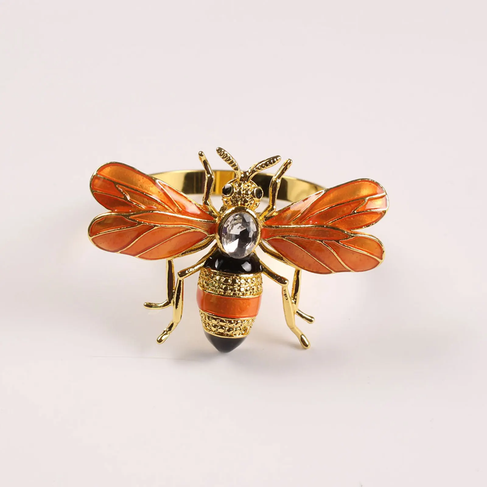 Creative Color Oil Dropping Bees Table Table Napkin Ring Napkin Ring Button-Orange Diameter 4cm