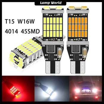 T15 W16W 921 912 T16 902 LED 전구, 고출력 45 개 4014SMD 아주 밝은 1200LM 자동차 후진 라이트 화이트 교체, 2 개