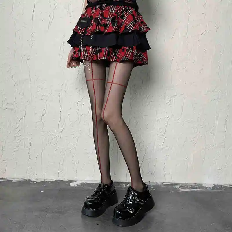 Collants Sexy pour femmes, Lingerie rayée Y2k, bas hauts de cuisse, sans couture, élastiques, serrés, bas de corps 1 Collants Sexy pour femmes, Lingerie rayée Y2k, bas hauts de cuisse, sans couture, élastiques, serrés, bas de corps 1