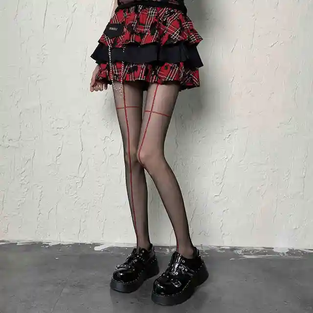 Collants Sexy pour femmes, Lingerie rayée Y2k, bas hauts de cuisse, sans couture, élastiques, serrés, bas de corps 1