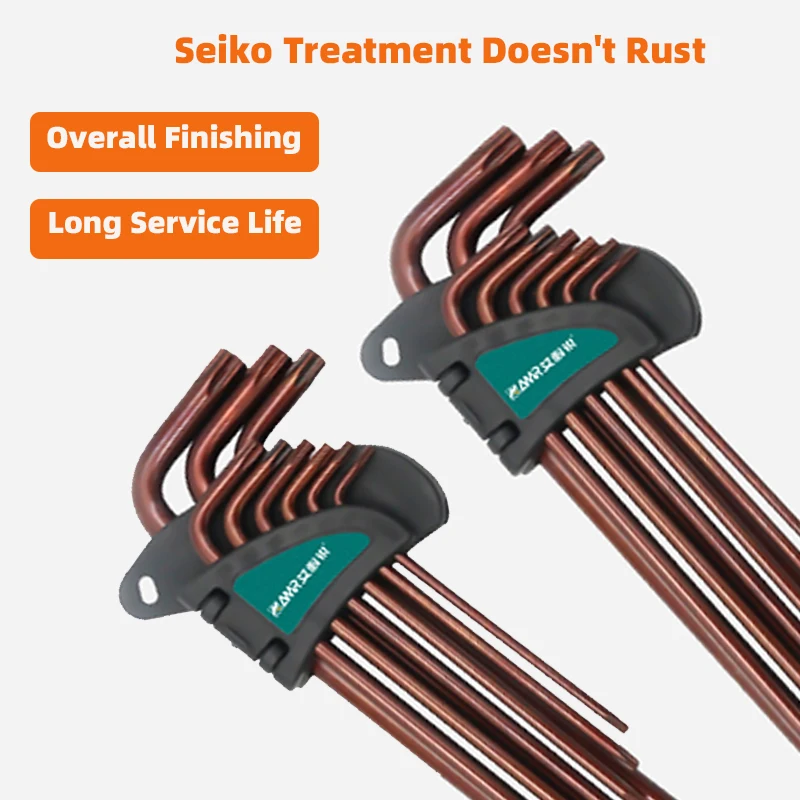 Description Picture 5 of item9pcs Torx Allen Wrench Set  L Type Double-End Screwdriver Star Key Wrench Set Long Handle  for Bicycle Repair Household DIY