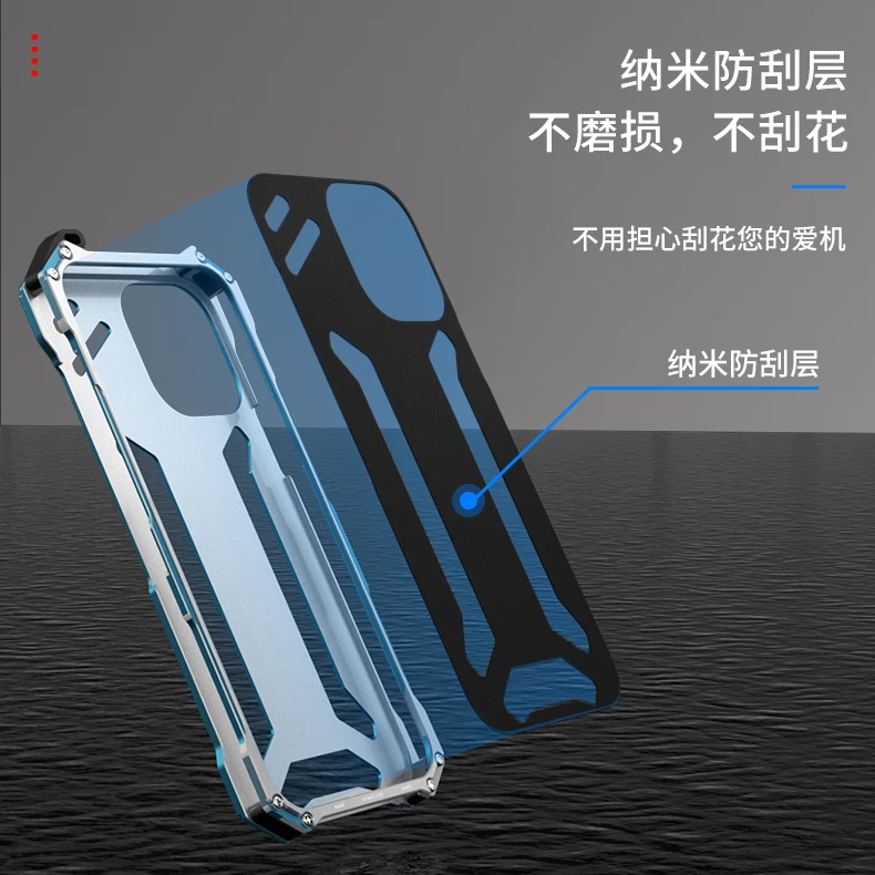 Luxury R-just Aluminum Metal Phone Case For Apple Iphone 15 14 Plus 13 12 11 Pro Max Shockproof Slim Hard Back Cover