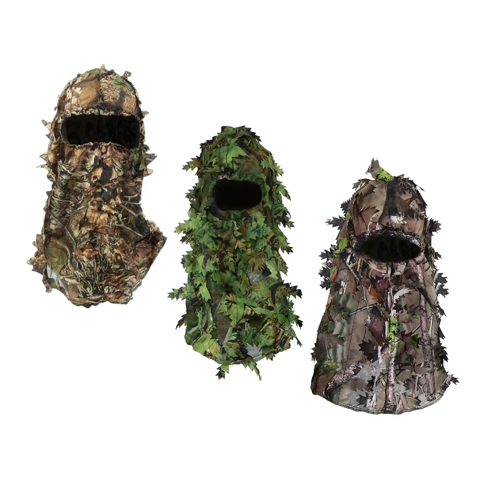 3D Camouflage Leafy Hat Full Face Disguise Ghillie Headwear for Woodland Halloween Cosplay Photography Shooting Turkey