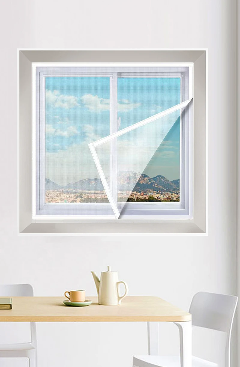 Description Picture 3 of itemCustomizable size anti-mosquito window screen self adhesive window mosquito net summer insect proof door mosquitonet for windows