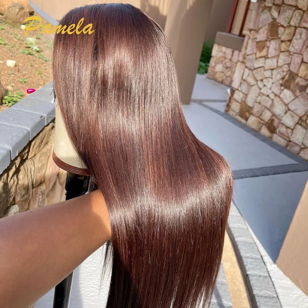 250% Density Highlight Bone Straight Lace Front Wig Ombre 1B Orange Colored 13x4 HD Transparent Lace Front Human Hair Wigs