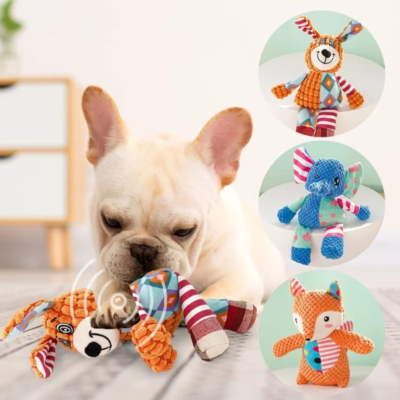 Neues, langlebiges Haustier-Hunde-Plüschtier für kleine Rassen – quietschendes Kauspielzeug in Tierform für Chihuahua Yorkshire Bichon Welpen – Detail 20