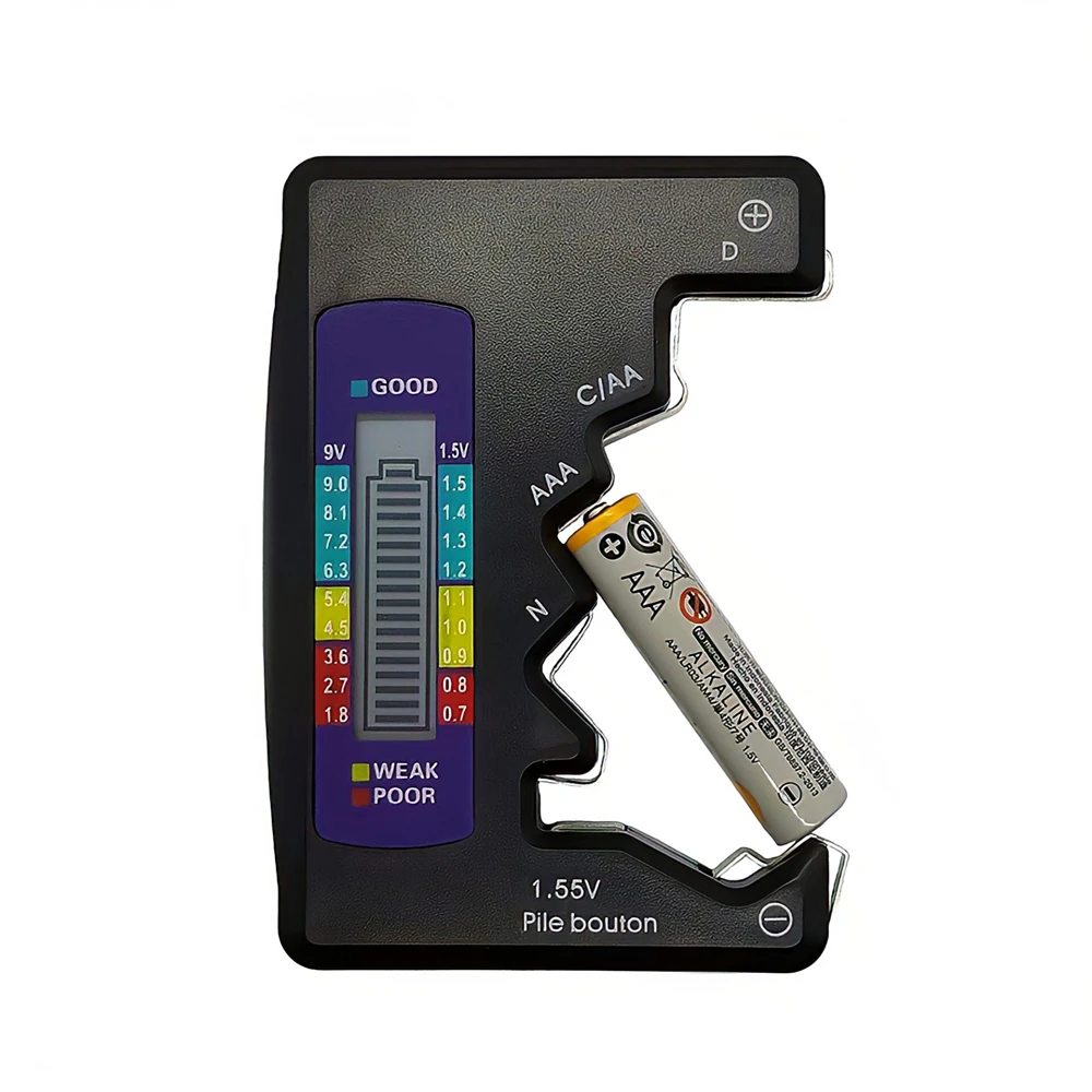 Digital Battery Tester LCD Display C D N AA AAA 9V 1.5V Button Cell Battery Capacity Check Detector Capacitance Diagnostic Tool 2