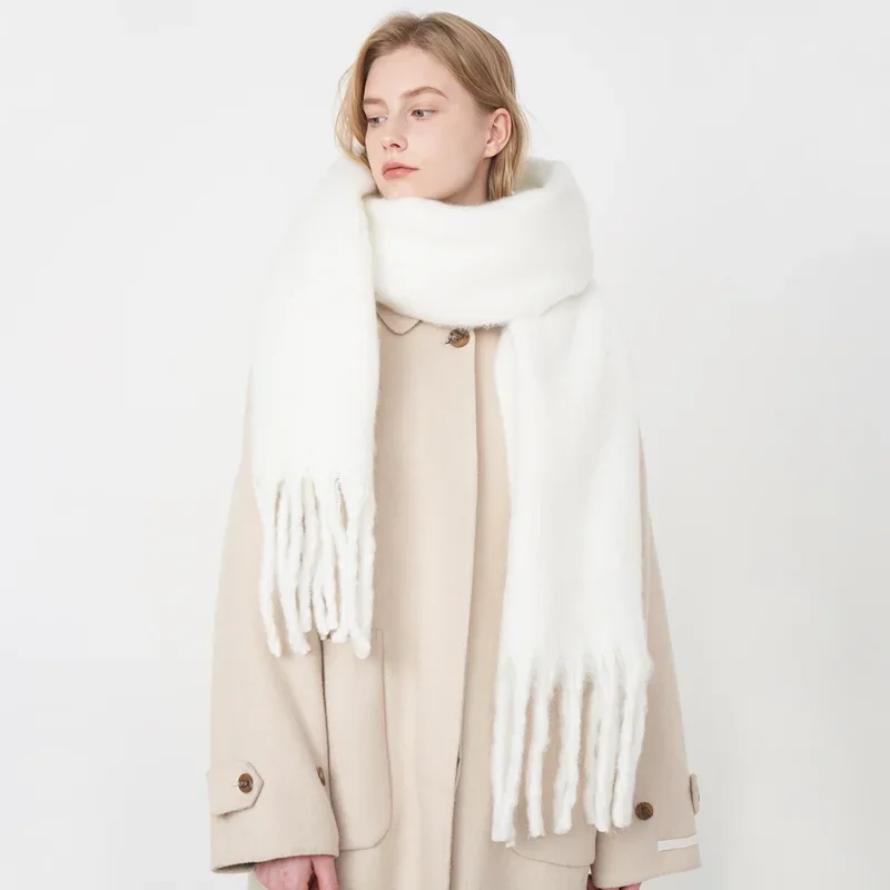 Pashmina Scarf For Women Thick Warm Winter Solid Colour Stola_voghion.com