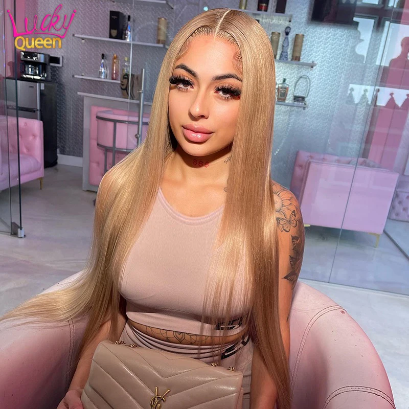 

Honey Blonde HD Lace Front Wig Straight Transparent Lace 5X5 Closure Wig Pre Plucked Human Hair Wig for Women 13X4 13X6 Frontal