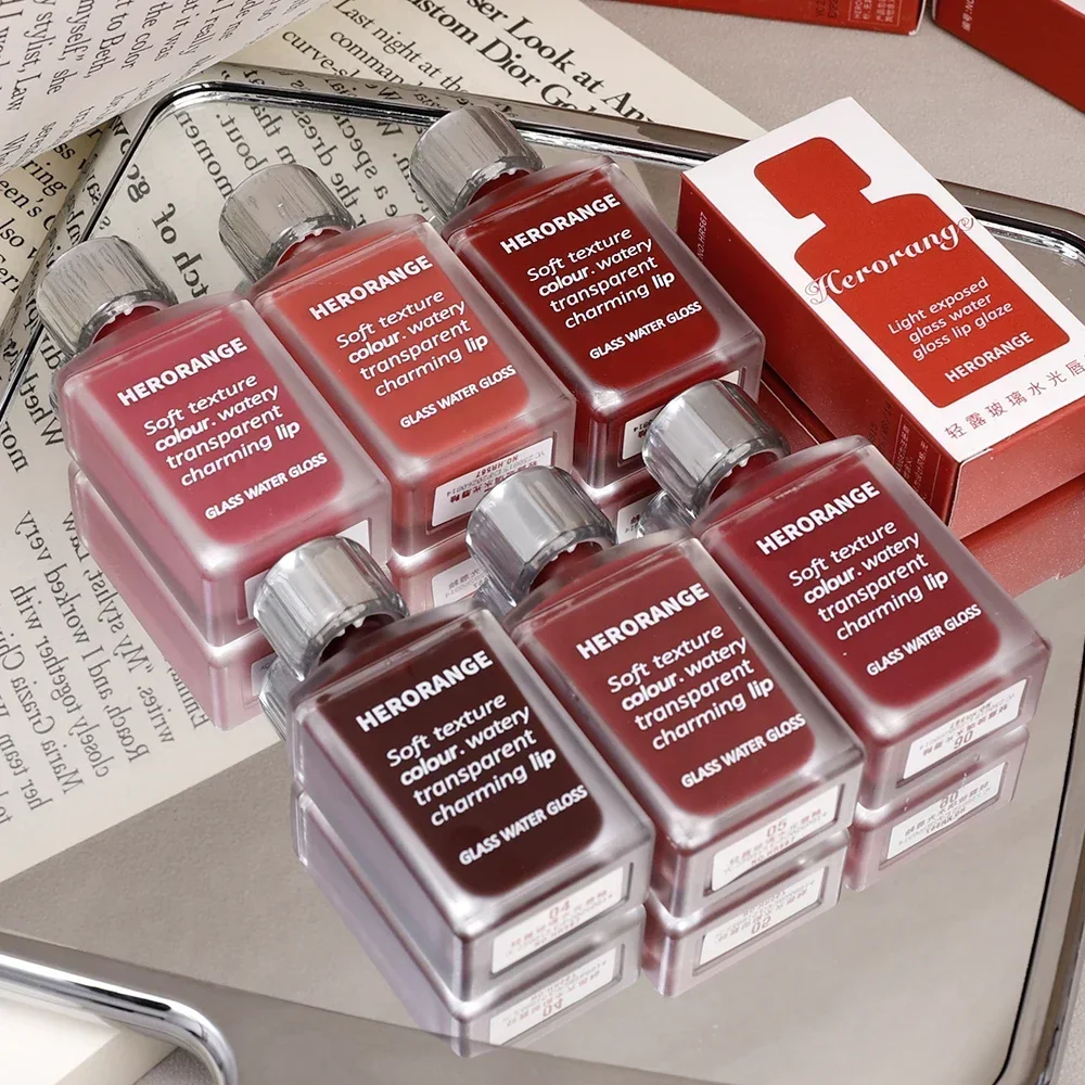 6 Colors Mirror Jelly Lip Gloss Waterproof Moisturizing Water Glossy Liquid Lipstick Long Lasting Red Tint Lips Makeup Cosmetics lip gloss lip makeup lip glaze lip tint lip lacquer