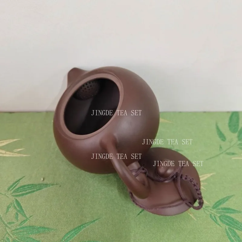 1PCS Yixing handmade purple clay teapot for home use raw ore purple clay ball hole Western style teapot zisha tea pot