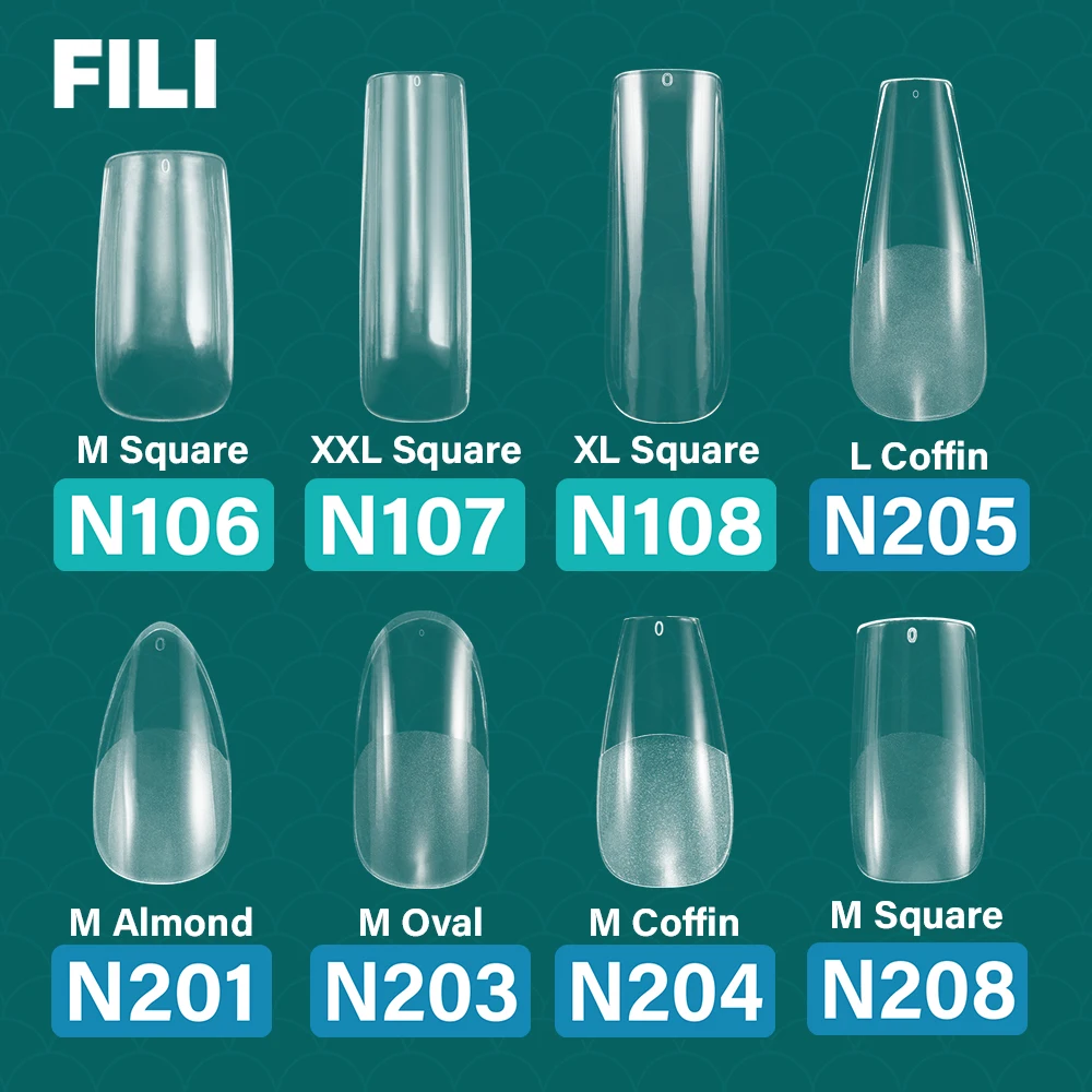 Fili 120Pcs Professionals Xl Punte Per Unghie Finte Gel X Press On Nails Tips Per Unghie Acriliche Copertura Completa Punte Per Unghie Unghie Unghie F