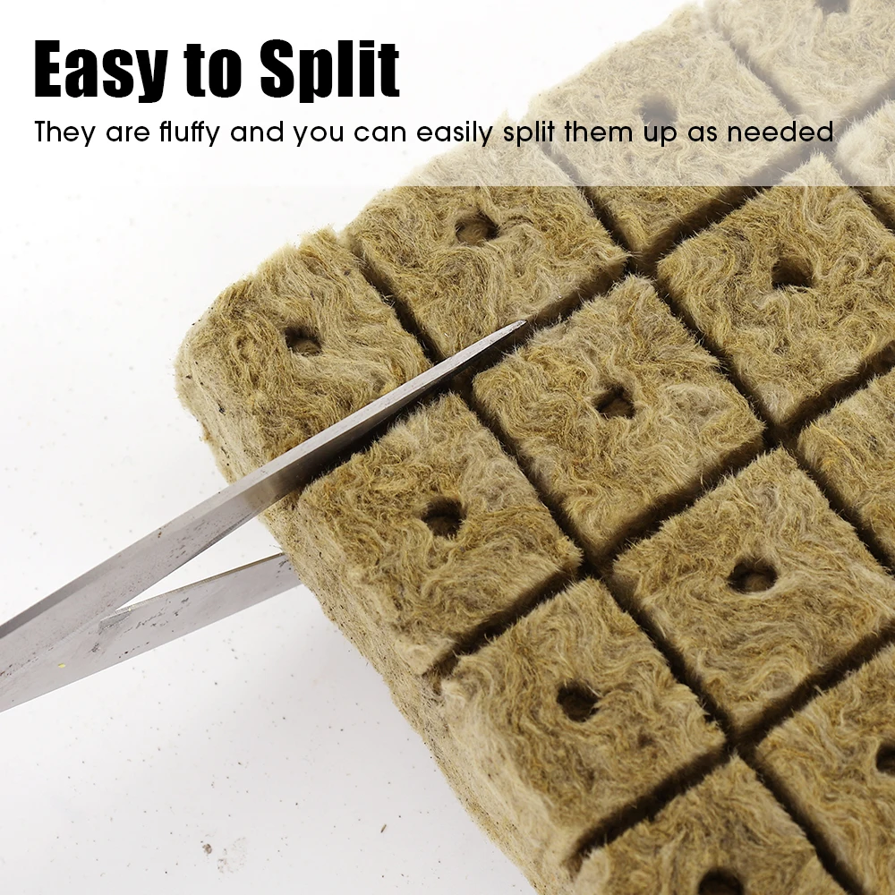 Rock Wool Starter Plugs Rock Wool Grow Cubes Seed Starters Planting Cubes Hydroponics Cuttings Garden Plant Propagation Grow Hydroponic Grow Media Cubes Seed Starter Plugs Soilless Planting Substrate