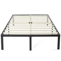 DDPNKL Metal Bed Frame 16 Inch, Heavy Duty Bed Frame with Wooden Slats, 16 Inch Mattress Foundation/No Box Spring Needed