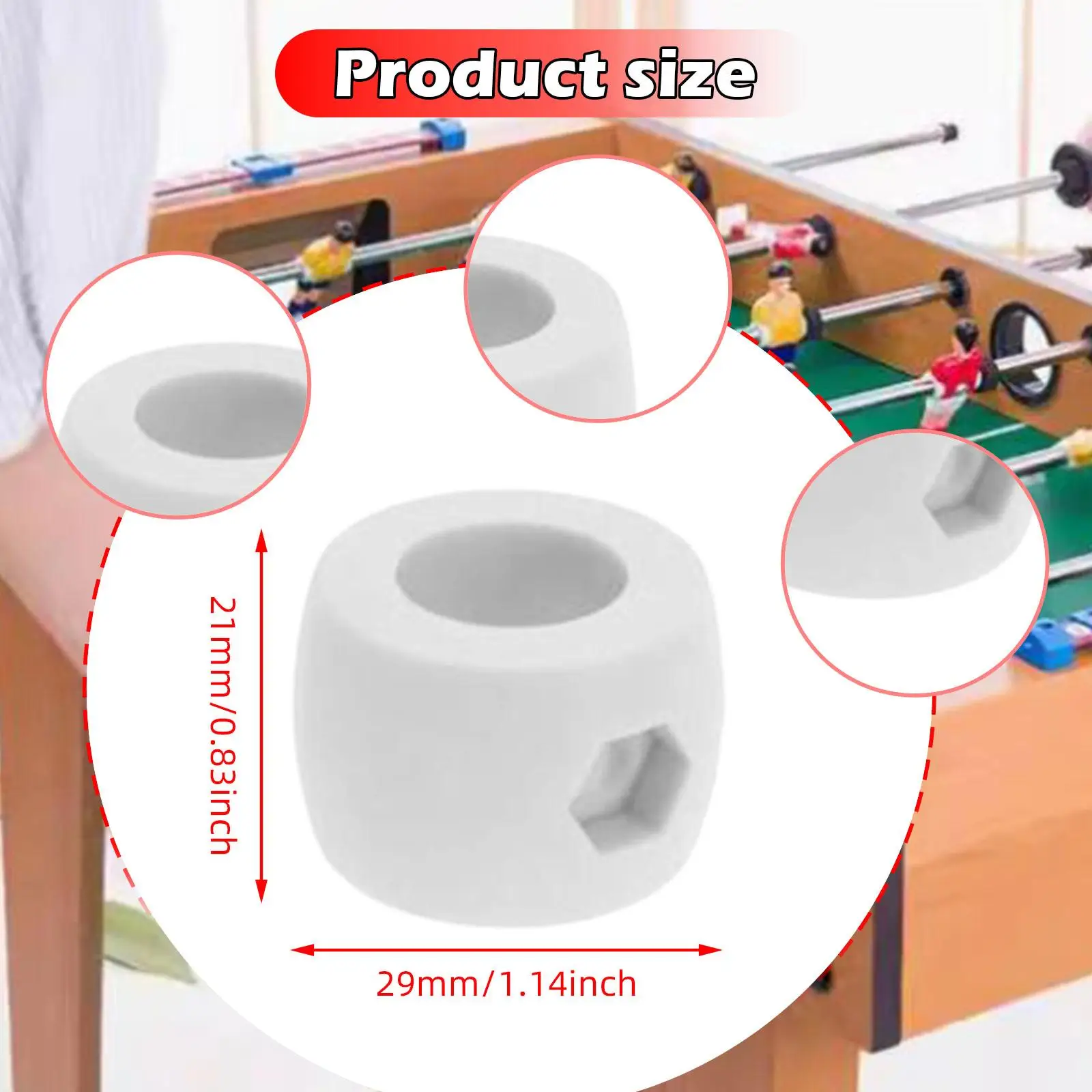 10x Table Football Goal Bar Stop Rings Game Parts Easy Install Plastic Bumper Precision Fit Tabletop Soccer Goal Rod Positioner