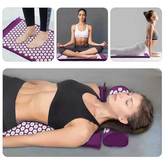 Square massage pad multifunctional home yoga pad back leg deep decompression massage pad travel small portable gym mat 6