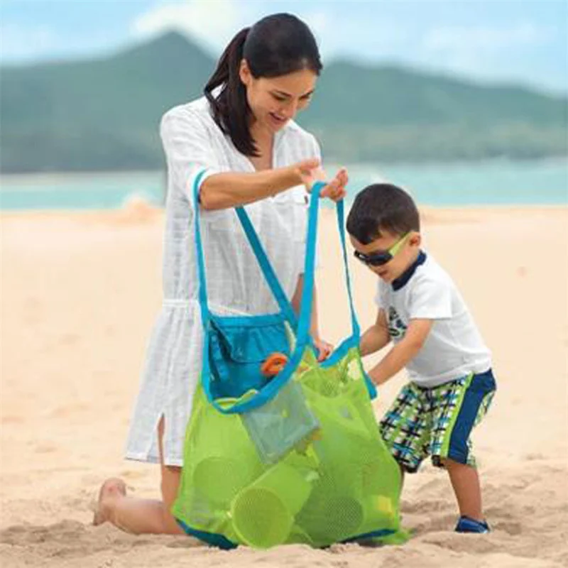 

Outdoor Beach Mesh Bag Children Sand Away Foldable Protable Kids Beach Toys Clothes Bags Toy Storage Sundries Organizers Bag