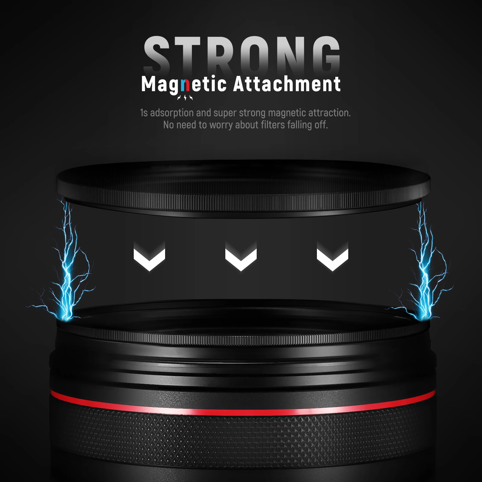 NEEWER 5 in 1 Magnetic ND Lens Filter Set, Black Diffusion 1/4 Filter, Soft GND8, ND8, ND64 Magnetic Adapter Ring 3