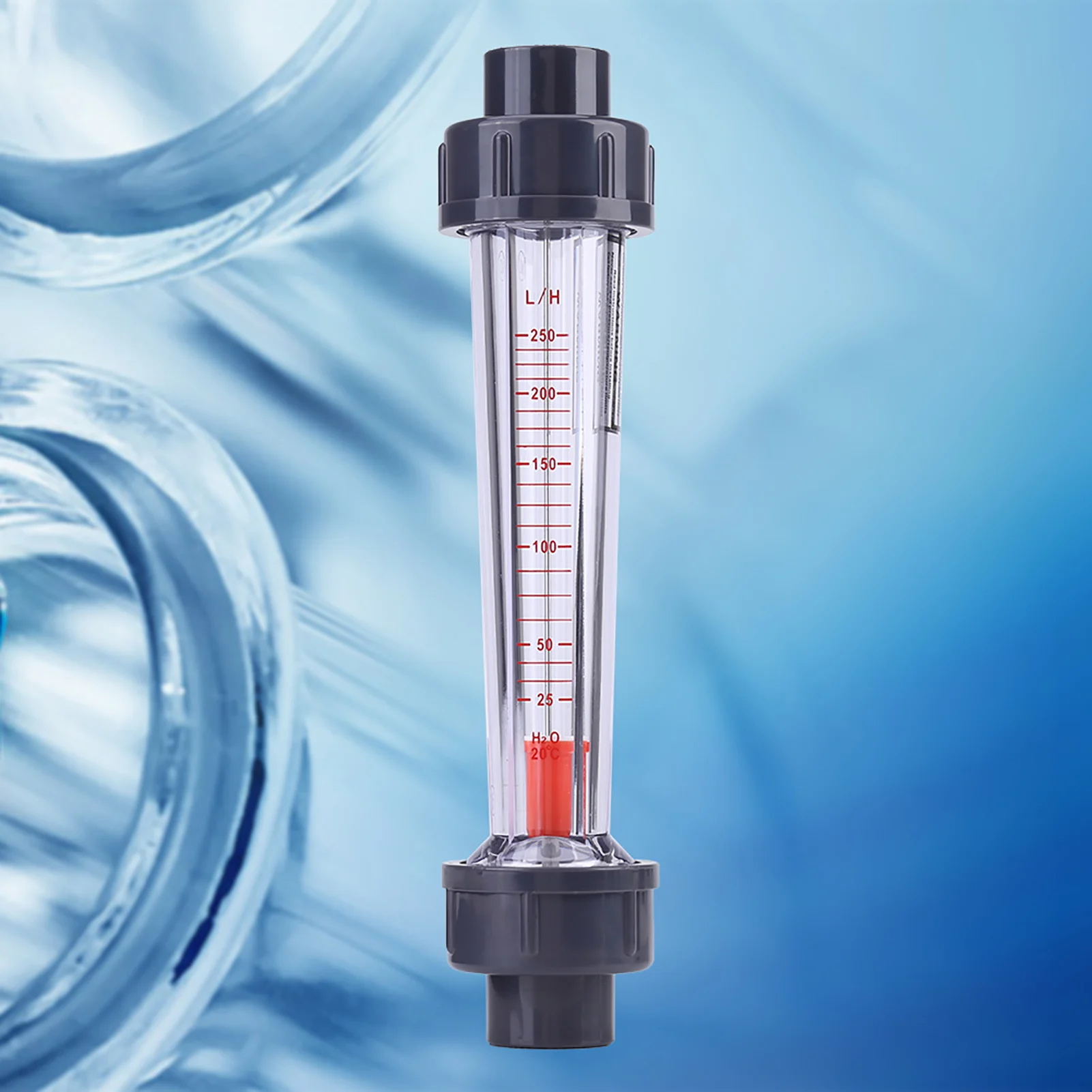 25-250L/H Flowmeter Water Flow Meter Plastic Tube Type Instantaneous